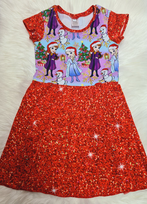 Frozen glitter christmas dress