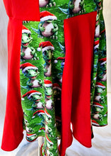 Santa dinosaur Christmas panel dress