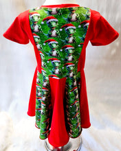 Santa dinosaur Christmas panel dress