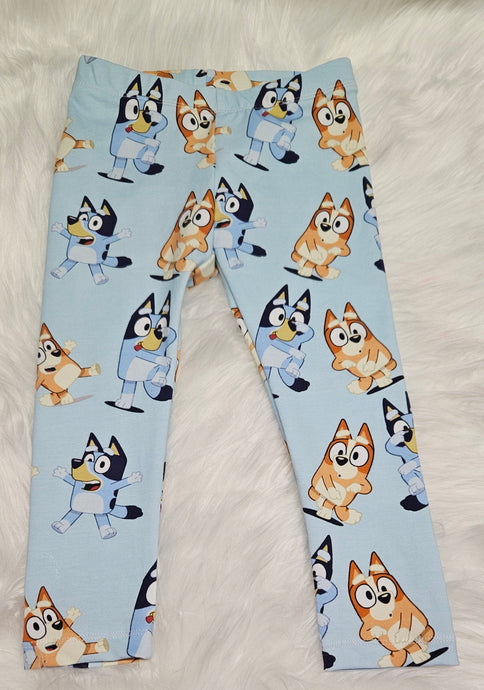 Blue dog leggings