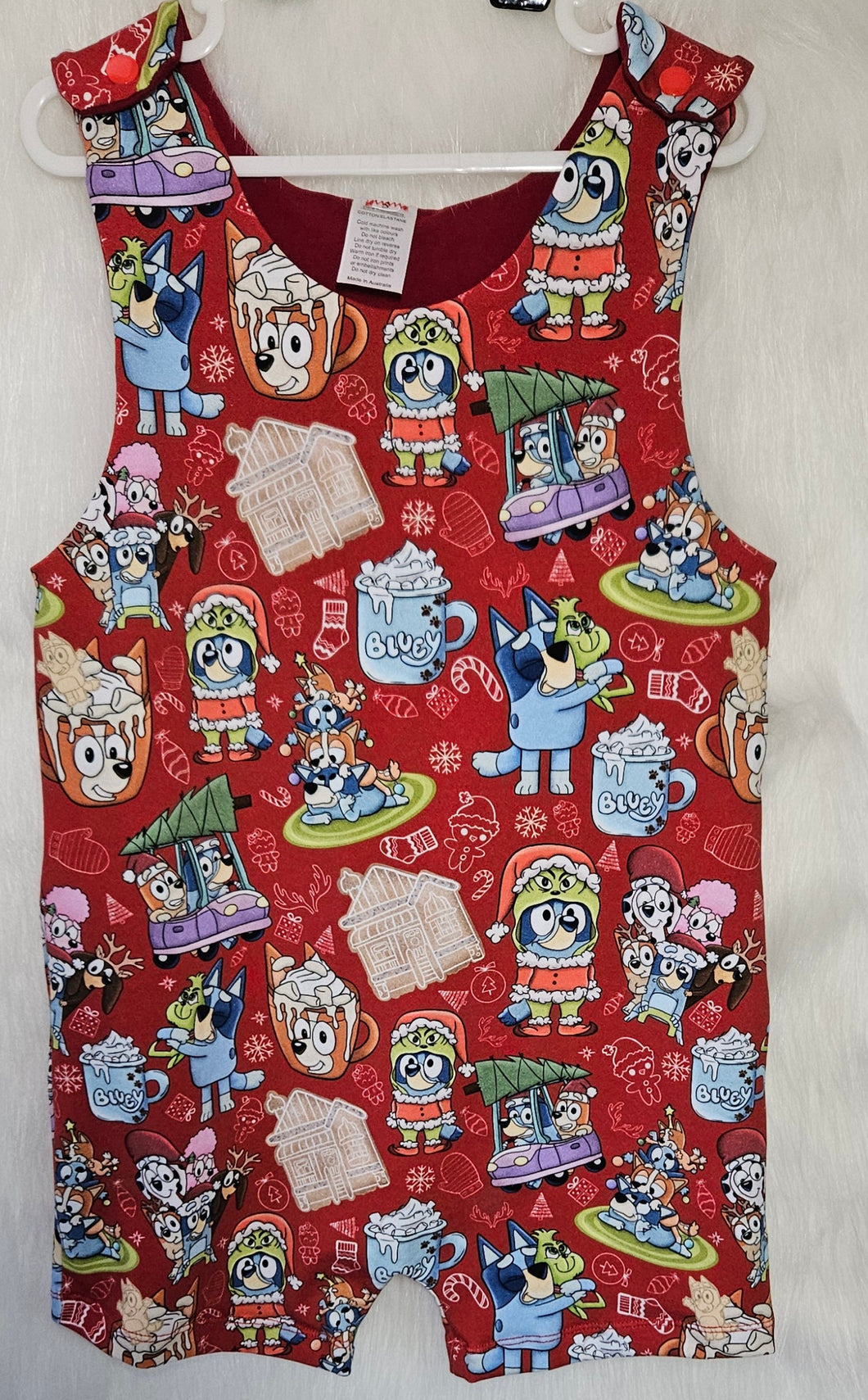 Christmas blue dog cookies Overalls