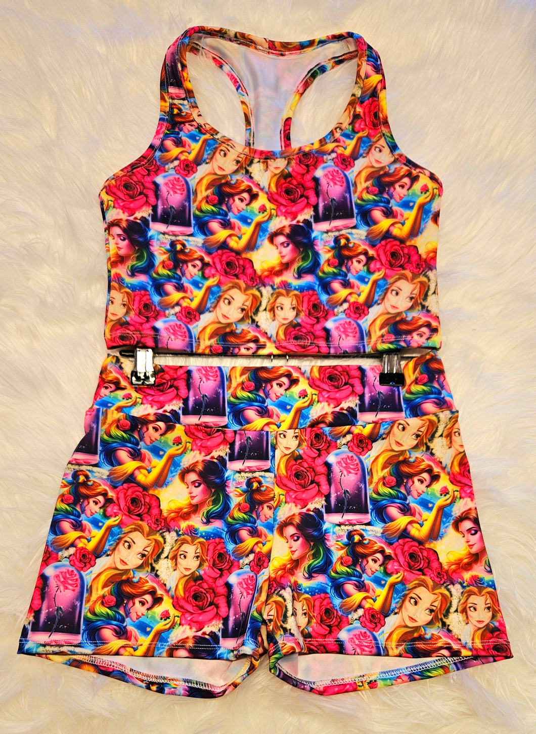 Belle longline crop/ shorts set