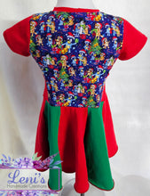 Blue dog family Christmas panel dress