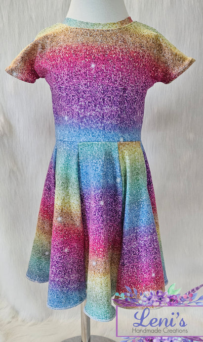 Rainbow panel dress