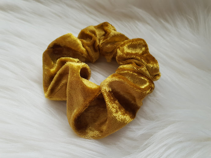 Dark mustard velvet scrunchie