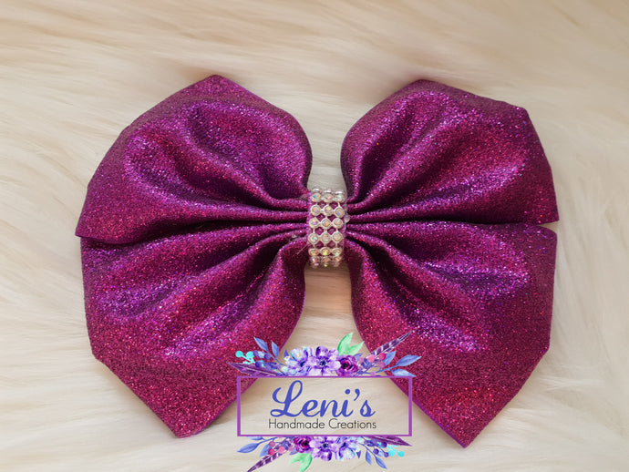 Purple glitter large bow