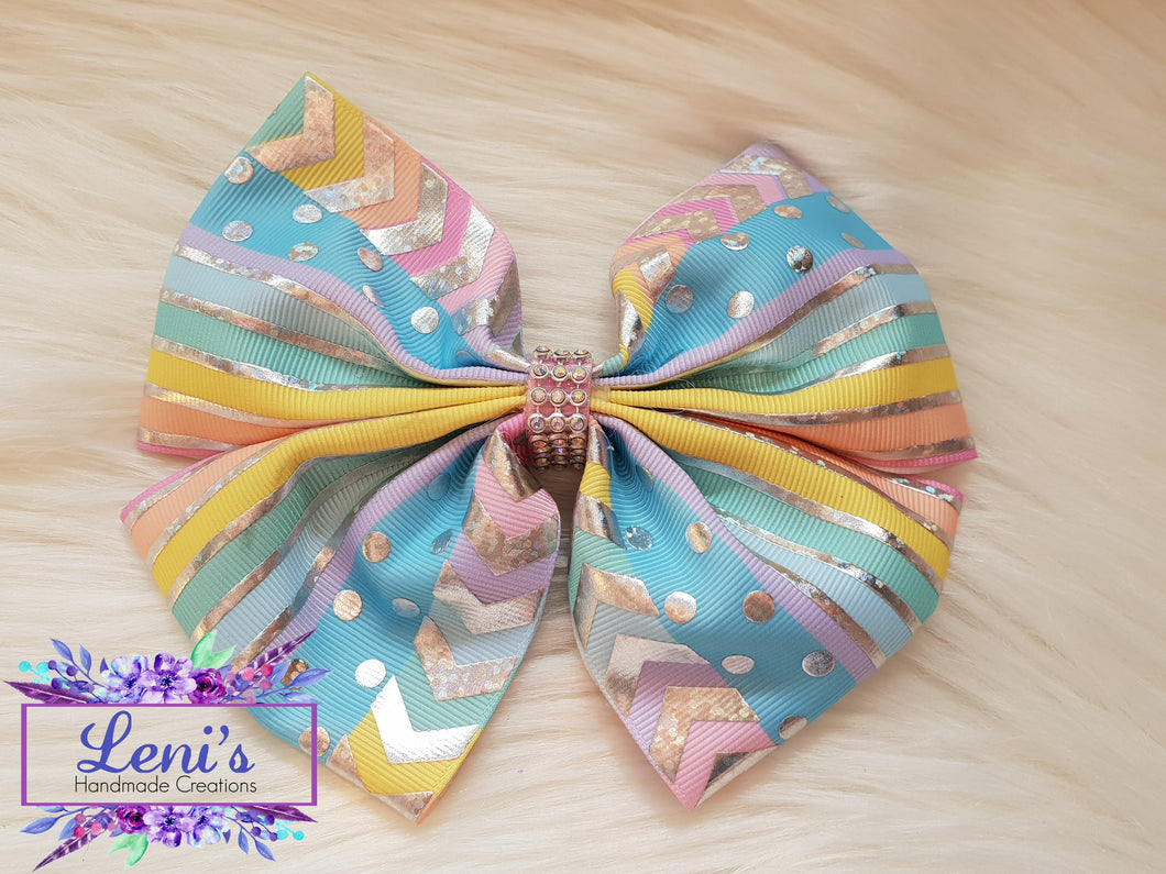 Pastel silver large bow