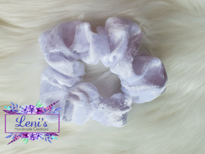 White velvet scrunchie