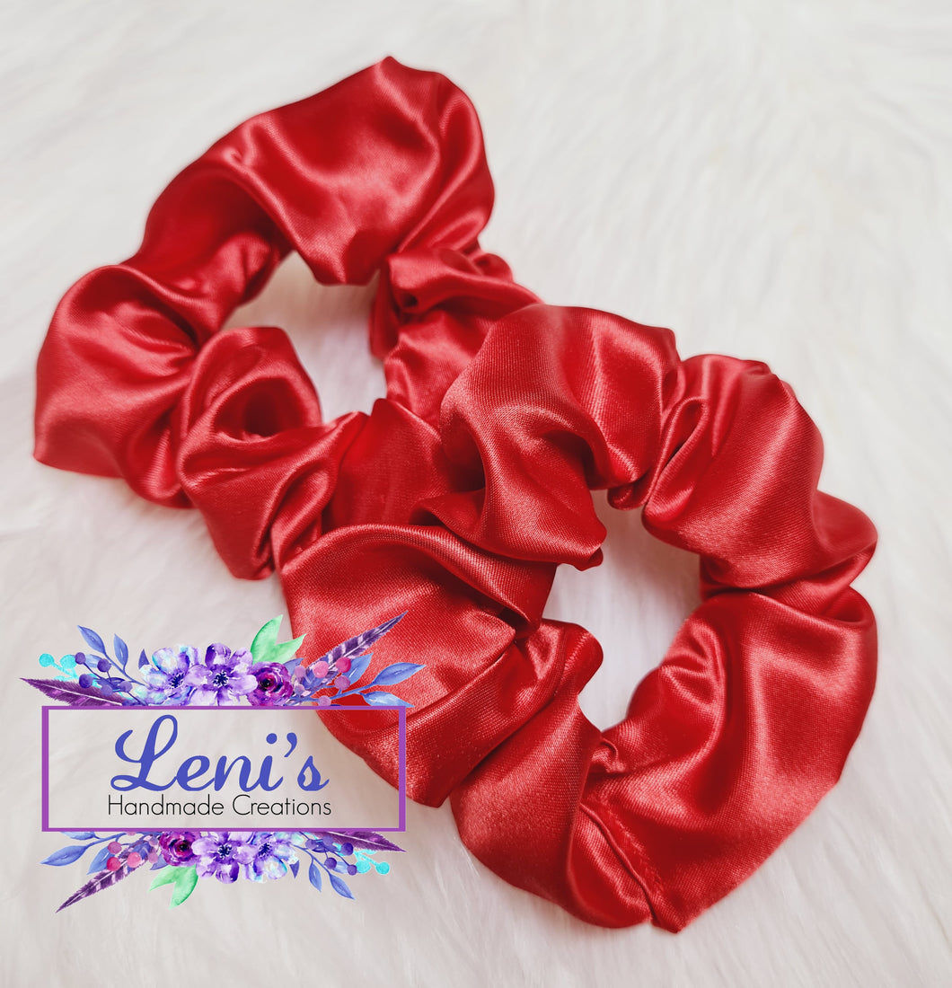 Red satin scrunchie