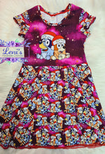 Blue dog christmas dress